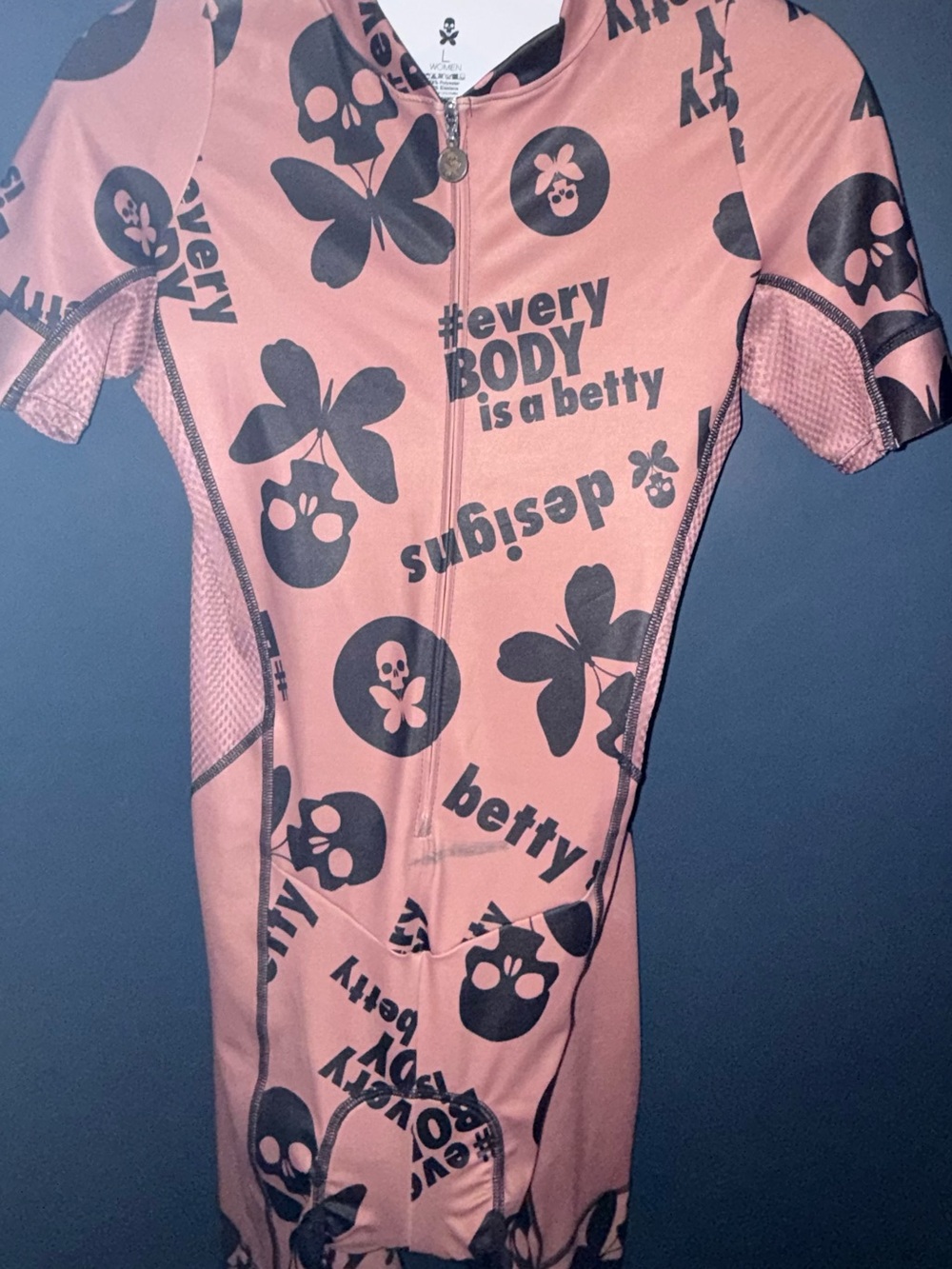 Betty Designs Pink Graphic Bodysuit for Women